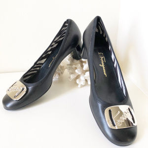 My Charm Black Leather Pumps Italy